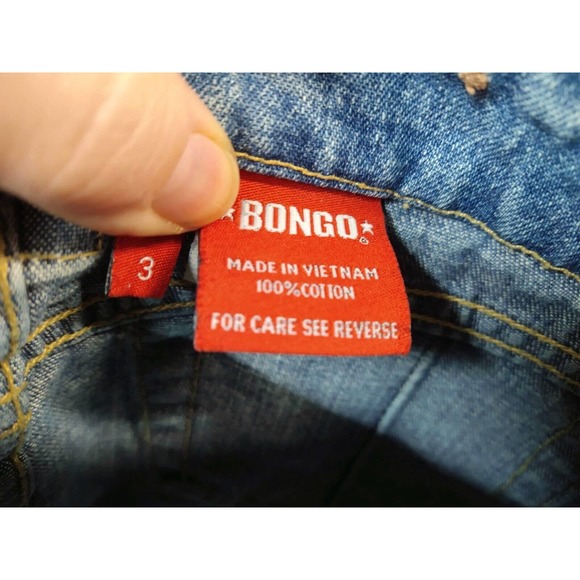 VTG Bongo WM Juniors 3 Denim Skirt Micro Mini Blue 4 Pockets Zip Closure Light - Picture 5 of 6